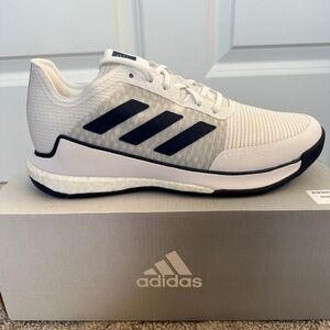 Adidas CrazyFlight women’s volleyball shoes - size 9.5 - white and navy